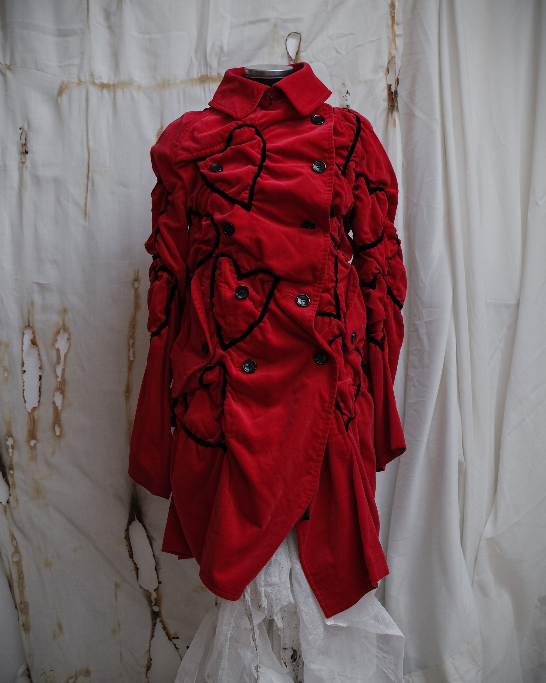 COMME DES GARÇONS Runway FW2008 Red Heart Velvet Coat