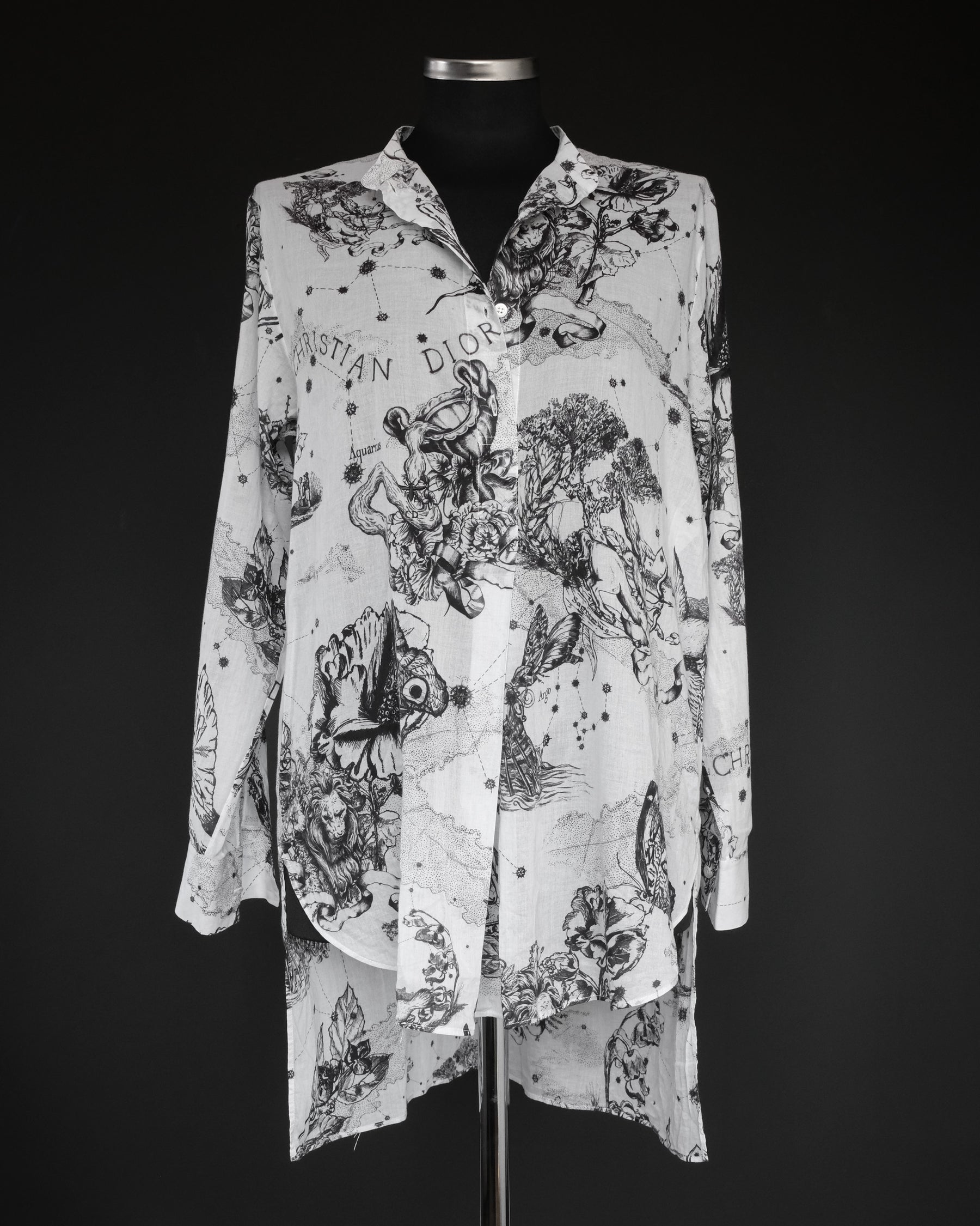 CHRISTIAN DIOR Dioriviera Zodiac Long Blouse in Cotton Muslin