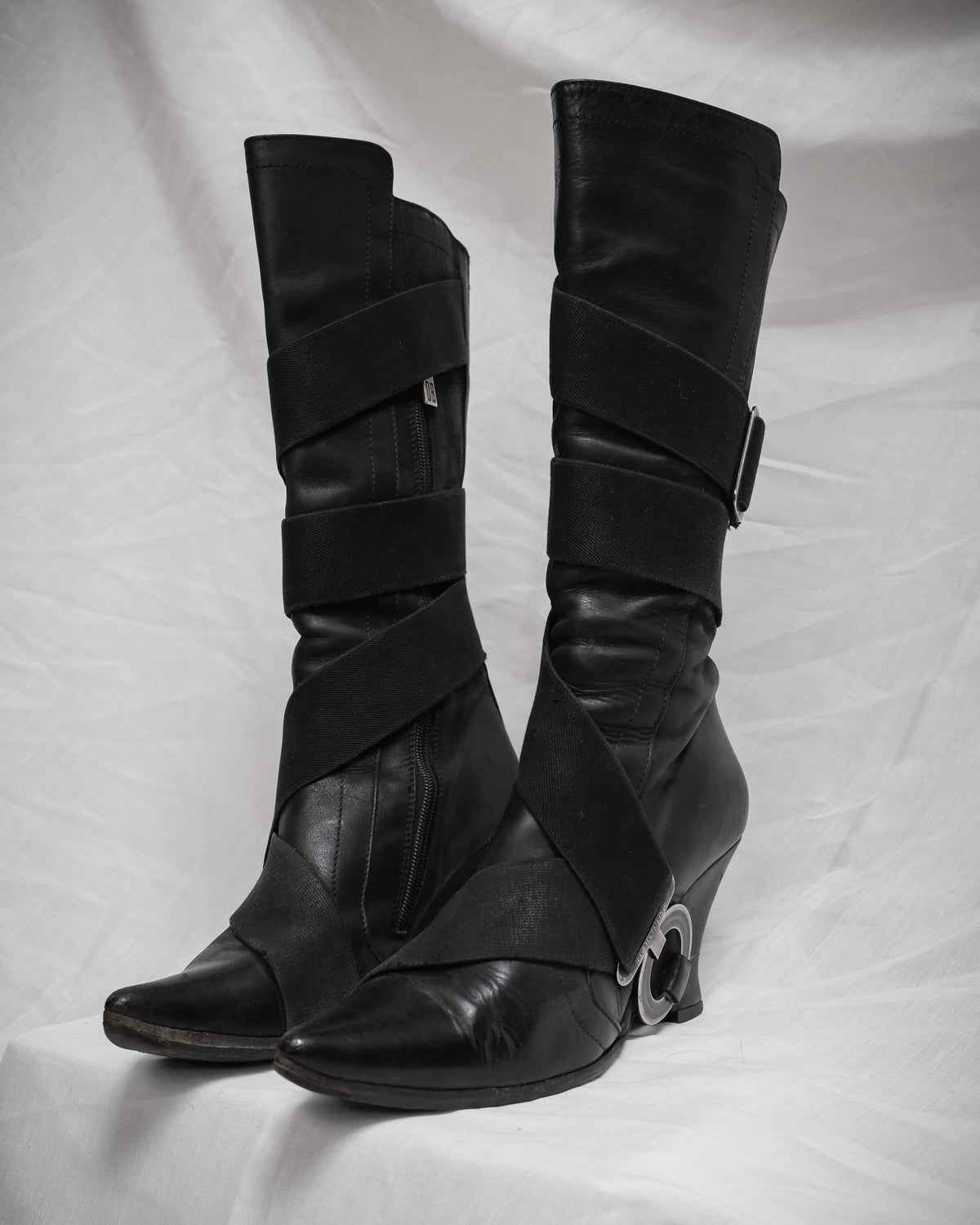 DIRK BIKKEMBERGS Vintage Black Leather Bondage Boots, 2003 – EU 38