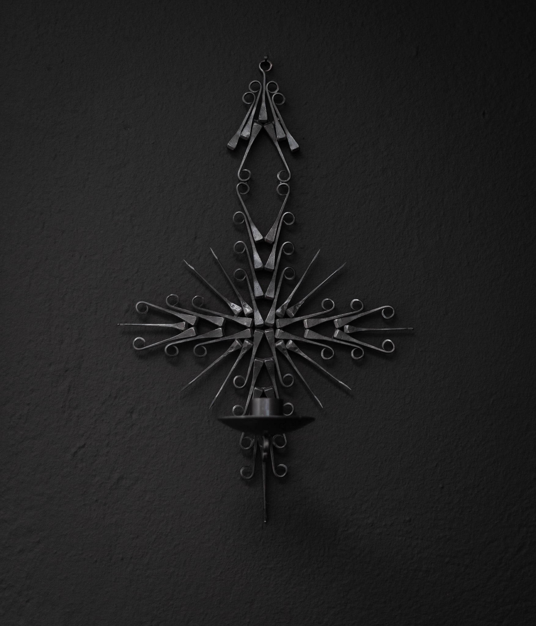 Brutalist Horseshoe Nail Wall Candle Holder, 1960s–1980s