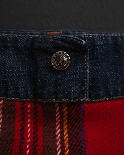 DOLCE & GABBANA Tartan Wool Denim Skirt — 2000s