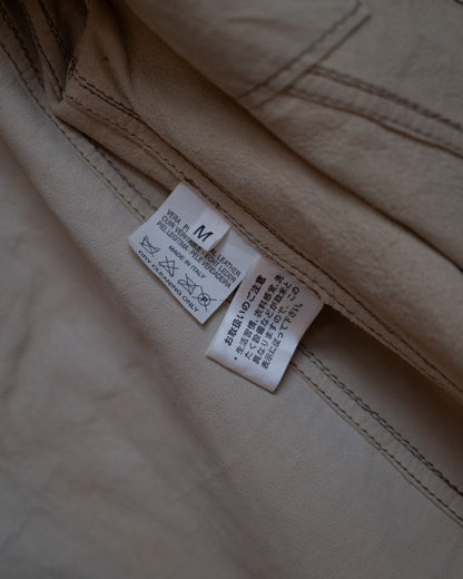 LUCIEN PELLAT-FINET Early 2000s Collector Cannabis Leaf Leather Shirt Jacket