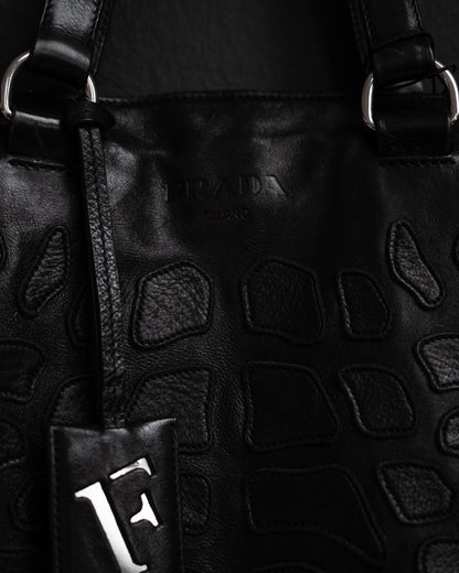 PRADA Rare Oversized Croc-Pattern Leather Tote – c. 2009
