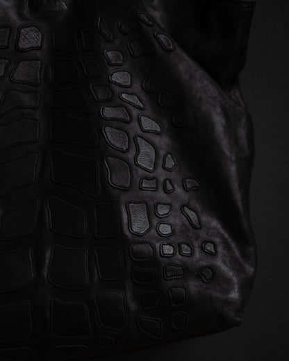PRADA Rare Oversized Croc-Pattern Leather Tote – c. 2009