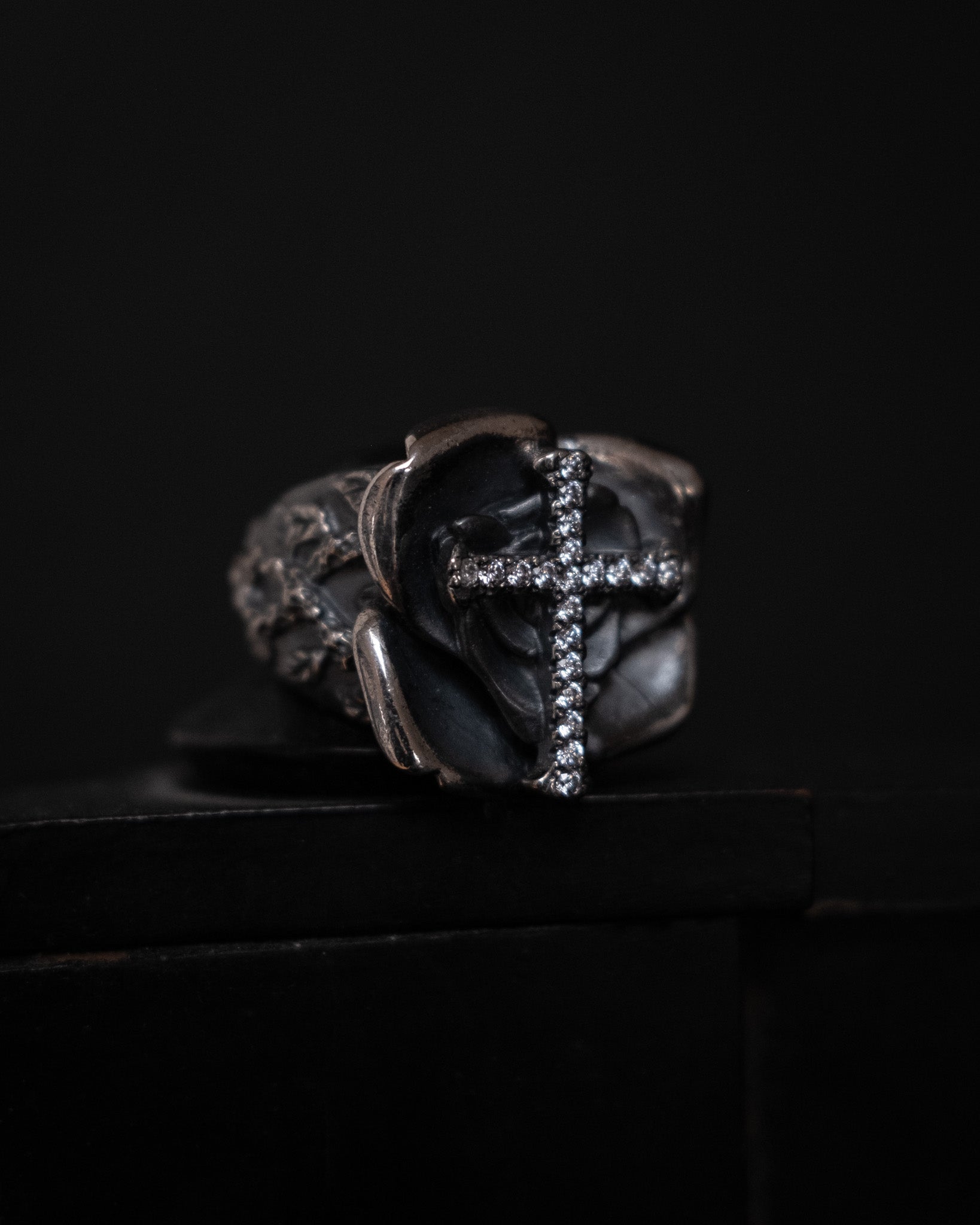 YOHJI YAMAMOTO GOTHIC 950 Silver Cross Rose Ring