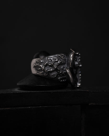 YOHJI YAMAMOTO GOTHIC 950 Silver Cross Rose Ring