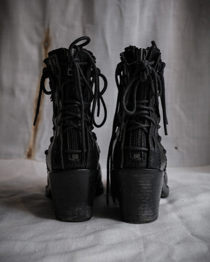 HAIDER ACKERMANN Leather Lace-Up Boots, EU 40