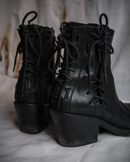 HAIDER ACKERMANN Leather Lace-Up Boots, EU 40
