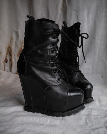 ACNE STUDIOS Avalanche Platform Wedge Boots, EU 37