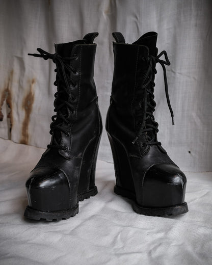 ACNE STUDIOS Avalanche Platform Wedge Boots, EU 37