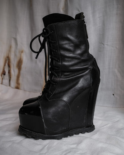 ACNE STUDIOS Avalanche Platform Wedge Boots, EU 37