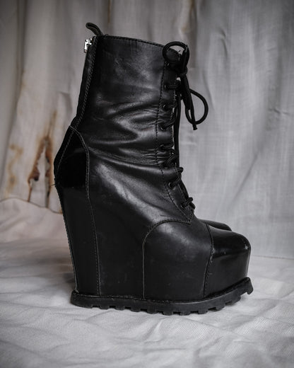 ACNE STUDIOS Avalanche Platform Wedge Boots, EU 37