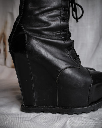 ACNE STUDIOS Avalanche Platform Wedge Boots, EU 37