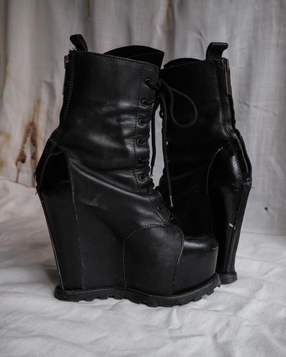 ACNE STUDIOS Avalanche Platform Wedge Boots, EU 37