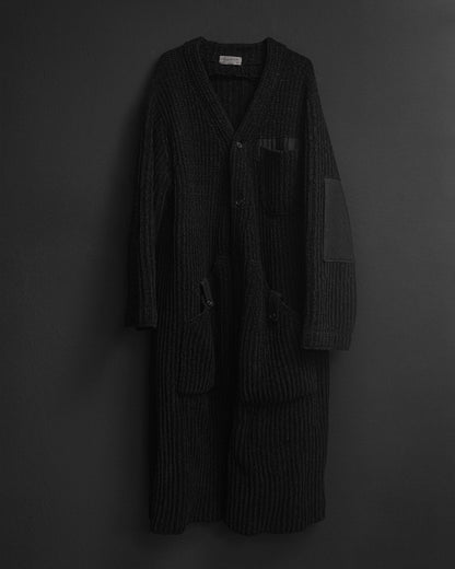 YOHJI YAMAMOTO Pour Homme AW18 Runway Ribbed Wool Cardigan Coat