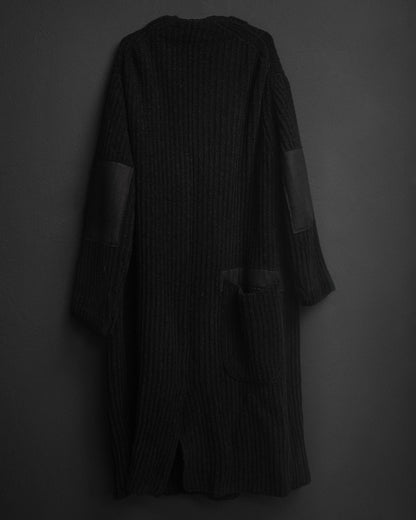 YOHJI YAMAMOTO Pour Homme AW18 Runway Ribbed Wool Cardigan Coat