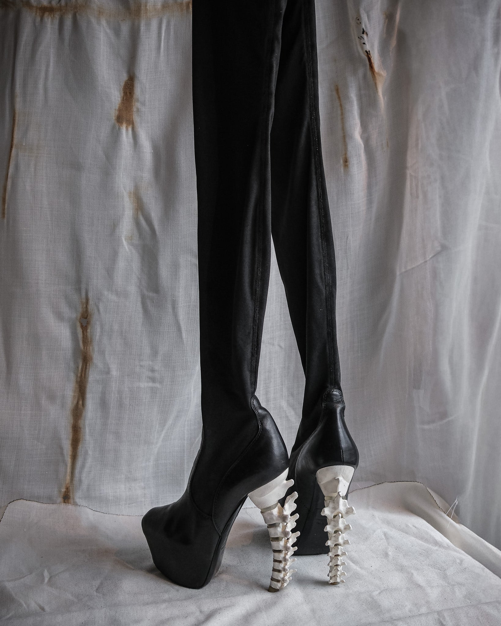 DSQUARED2 FW10 Spine Heel Over-Knee Boots, EU 37