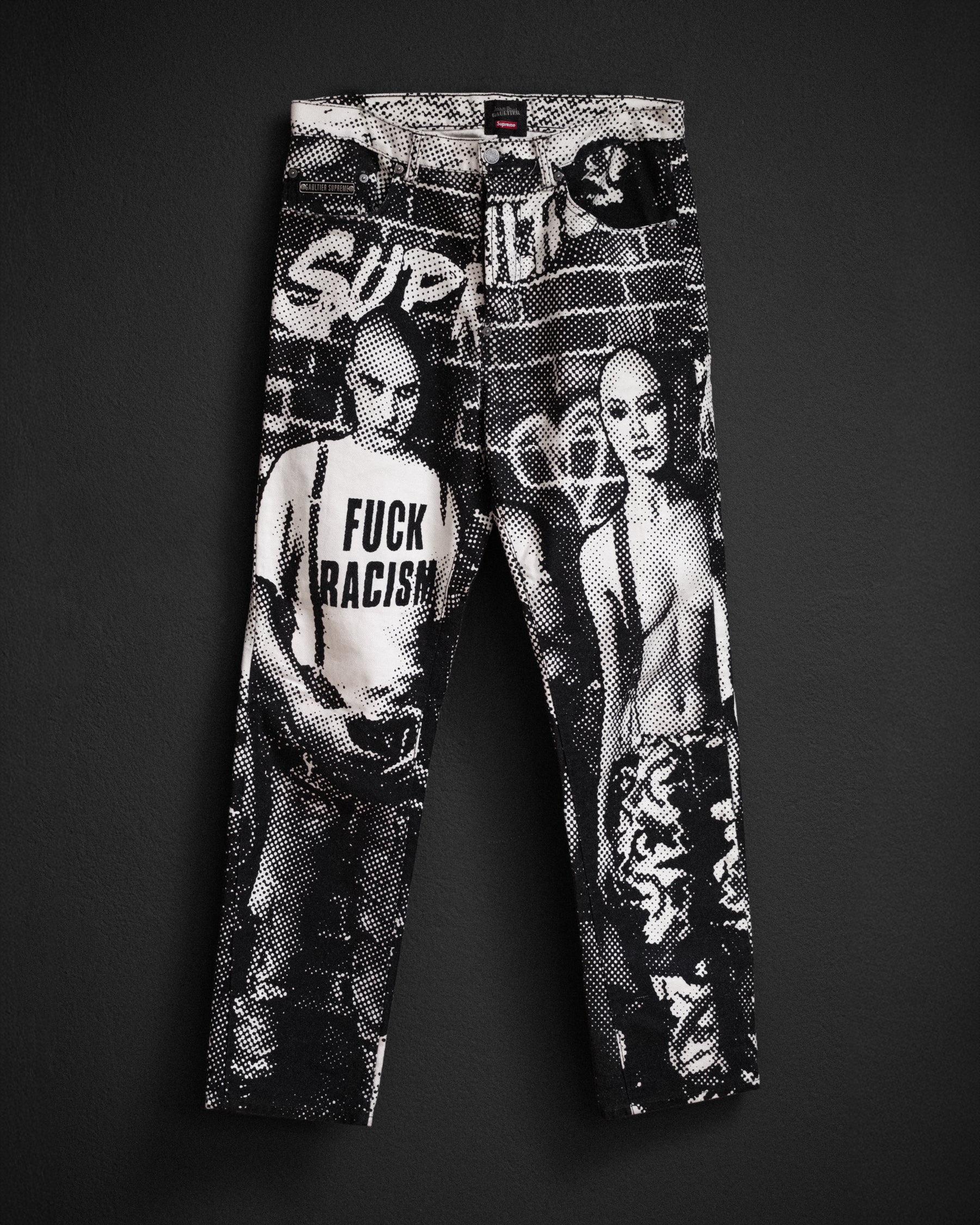 JEAN PAUL GAULTIER × SUPREME – RARE “Fuck Racism” Jeans