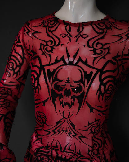 JEAN PAUL GAULTIER Extremely Rare Tribal Demon Mesh Top