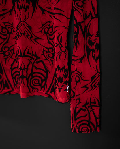JEAN PAUL GAULTIER Extremely Rare Tribal Demon Mesh Top