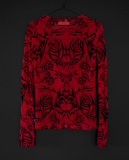 JEAN PAUL GAULTIER Extremely Rare Tribal Demon Mesh Top