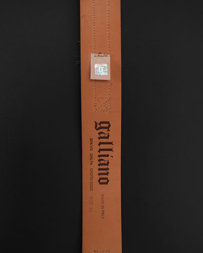 JOHN GALLIANO Early 00s Gothic Multi-Use Leather Belt / Bag Strap with Pins