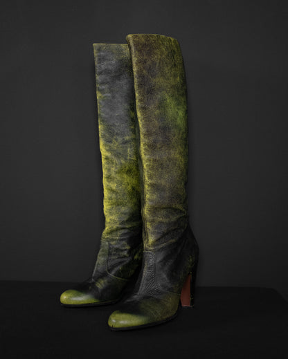 MAISON MARTIN MARGIELA Runway A/W 2007 Spray-Painted Neon Boots, EU 40
