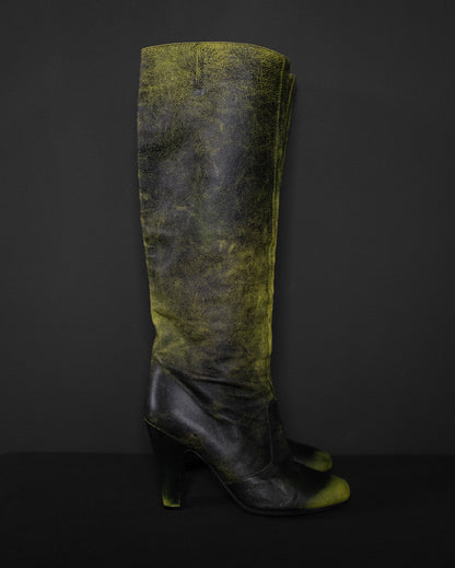 MAISON MARTIN MARGIELA Runway A/W 2007 Spray-Painted Neon Boots, EU 40