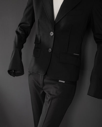 JOHN GALLIANO Extremely Rare Archival Skull-Appliqué Tailored Suit, 2005