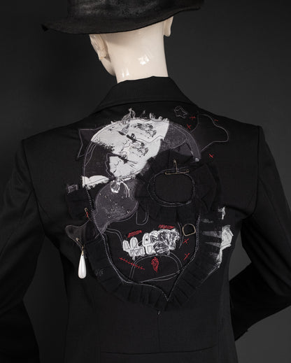 JOHN GALLIANO Extremely Rare Archival Skull-Appliqué Tailored Suit, 2005