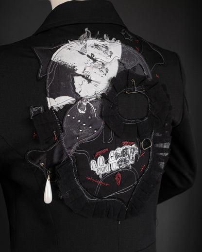 JOHN GALLIANO Extremely Rare Archival Skull-Appliqué Tailored Suit, 2005