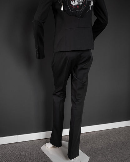 JOHN GALLIANO Extremely Rare Archival Skull-Appliqué Tailored Suit, 2005