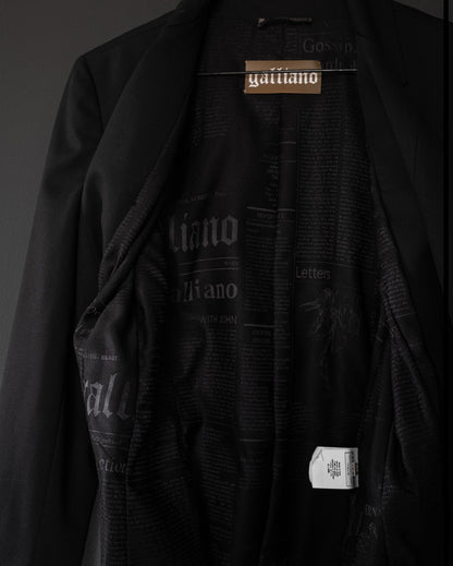 JOHN GALLIANO Extremely Rare Archival Skull-Appliqué Tailored Suit, 2005
