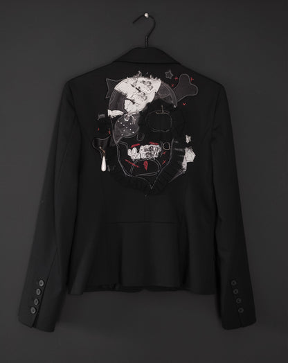 JOHN GALLIANO Extremely Rare Archival Skull-Appliqué Tailored Suit, 2005