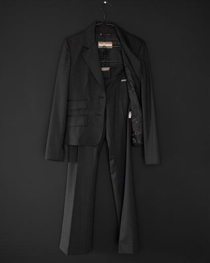JOHN GALLIANO Extremely Rare Archival Skull-Appliqué Tailored Suit, 2005