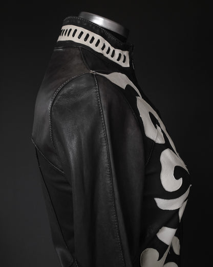 DA ROLD LE CUIR PERDU Unique Handmade Tribal Leather Jacket