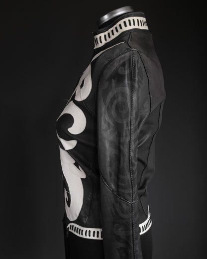 DA ROLD LE CUIR PERDU Unique Handmade Tribal Leather Jacket