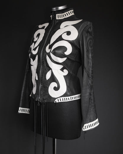 DA ROLD LE CUIR PERDU Unique Handmade Tribal Leather Jacket