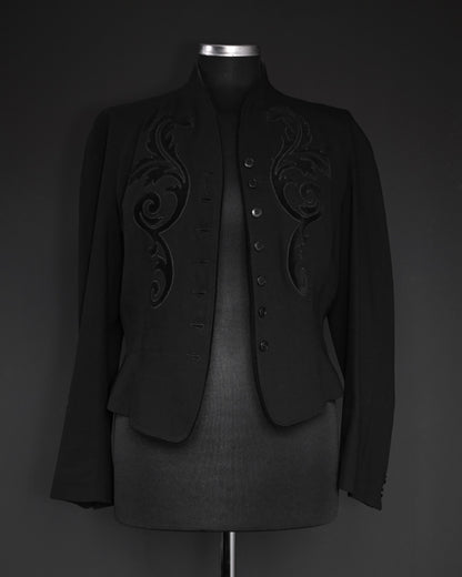 KENZO Embroidered Wool-Silk Tailored Jacket, 80s–Early 90s
