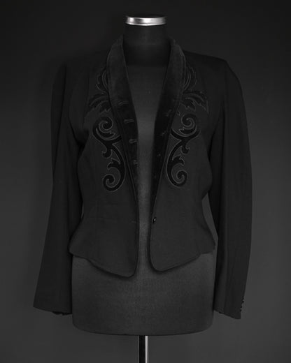 KENZO Embroidered Wool-Silk Tailored Jacket, 80s–Early 90s