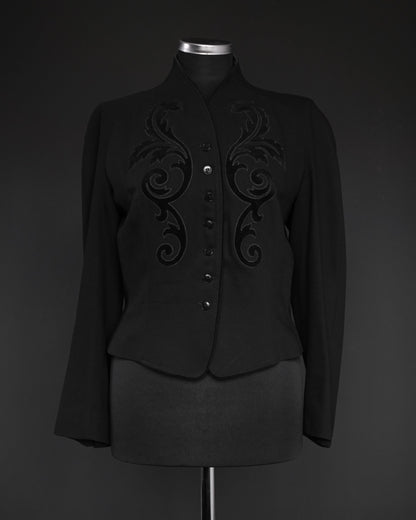 KENZO Embroidered Wool-Silk Tailored Jacket, 80s–Early 90s