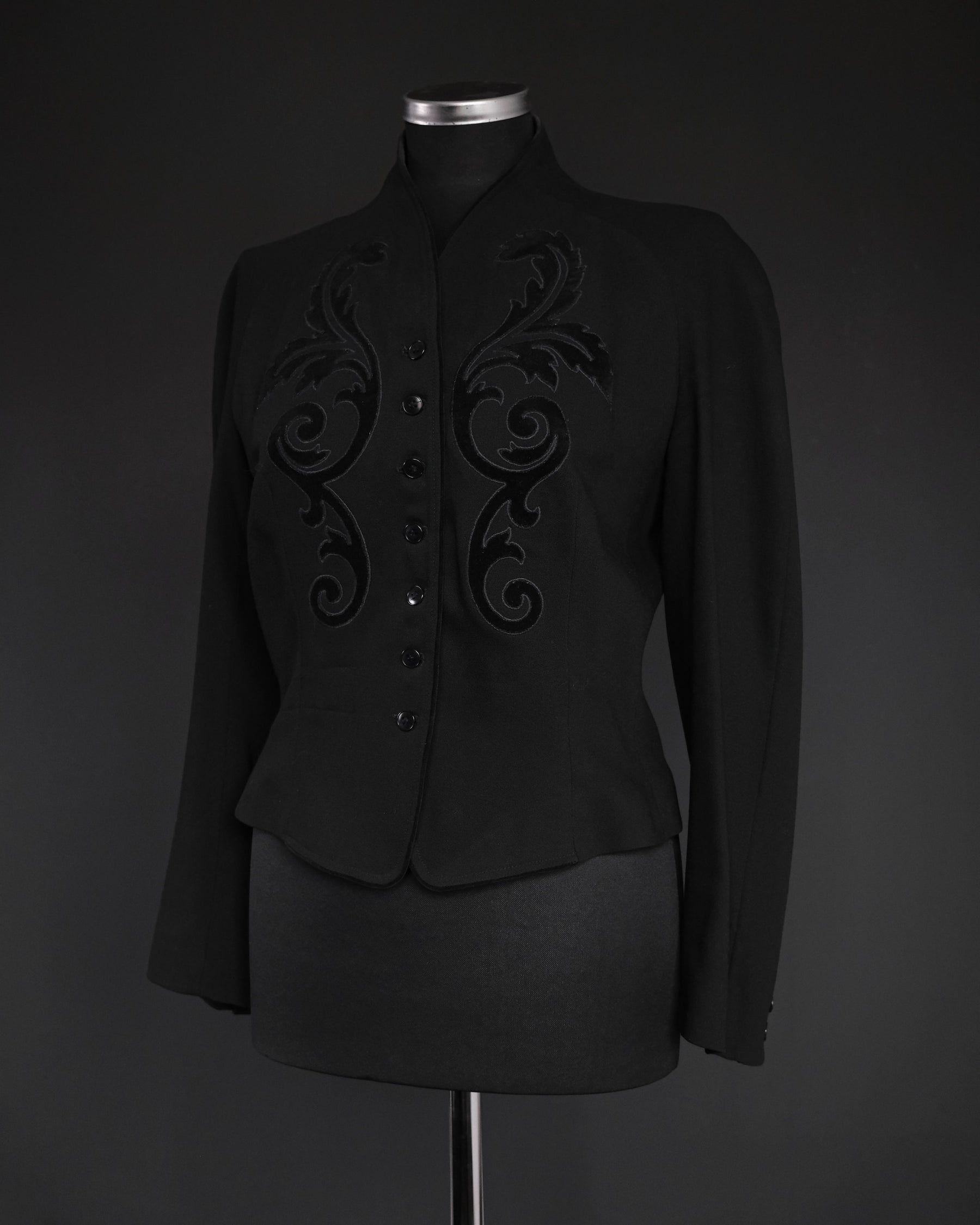 KENZO Embroidered Wool-Silk Tailored Jacket, 80s–Early 90s