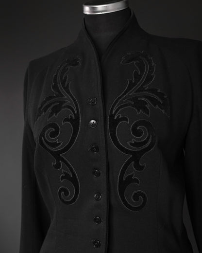 KENZO Embroidered Wool-Silk Tailored Jacket, 80s–Early 90s