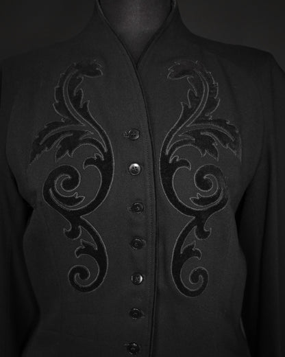 KENZO Embroidered Wool-Silk Tailored Jacket, 80s–Early 90s