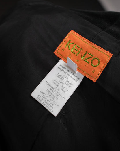 KENZO Embroidered Wool-Silk Tailored Jacket, 80s–Early 90s