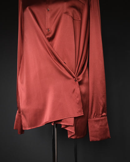 A.F. VANDEVORST Draped Silk Wrap Shirt, A/W 2011 Runway