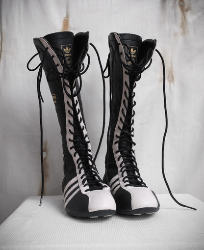 ADIDAS Santos Vintage Leather Knee-High Boxing Boots – 2004, EU 38
