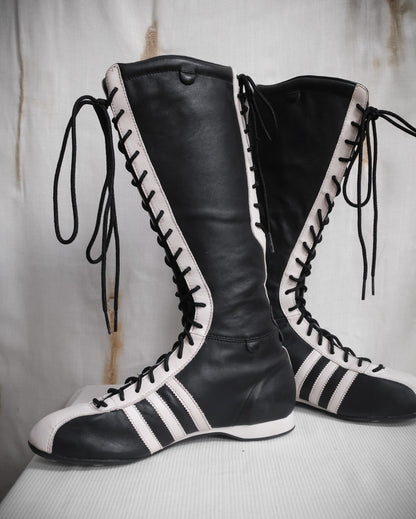 ADIDAS Santos Vintage Leather Knee-High Boxing Boots – 2004, EU 38