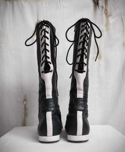 ADIDAS Santos Vintage Leather Knee-High Boxing Boots – 2004, EU 38