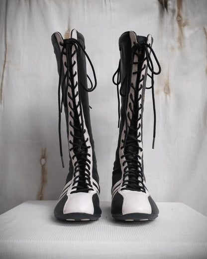 ADIDAS Santos Vintage Leather Knee-High Boxing Boots – 2004, EU 38